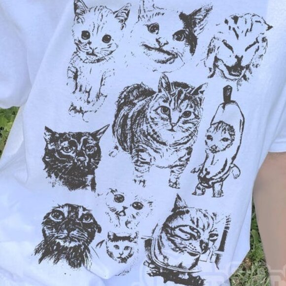 Silly Cats Meme Shirt, Y2K Funny Cat Meme TShirt - Picture 2 of 3